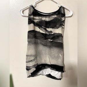RAG AND BONE TANK NWOT BLACK AND WHITE MARBLE